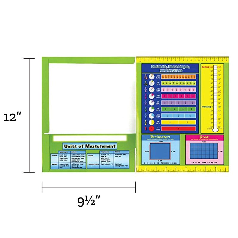 Really Good Stuff Intermediate Math Resource 4-Pocket Folders - Set of 12 - Image 5